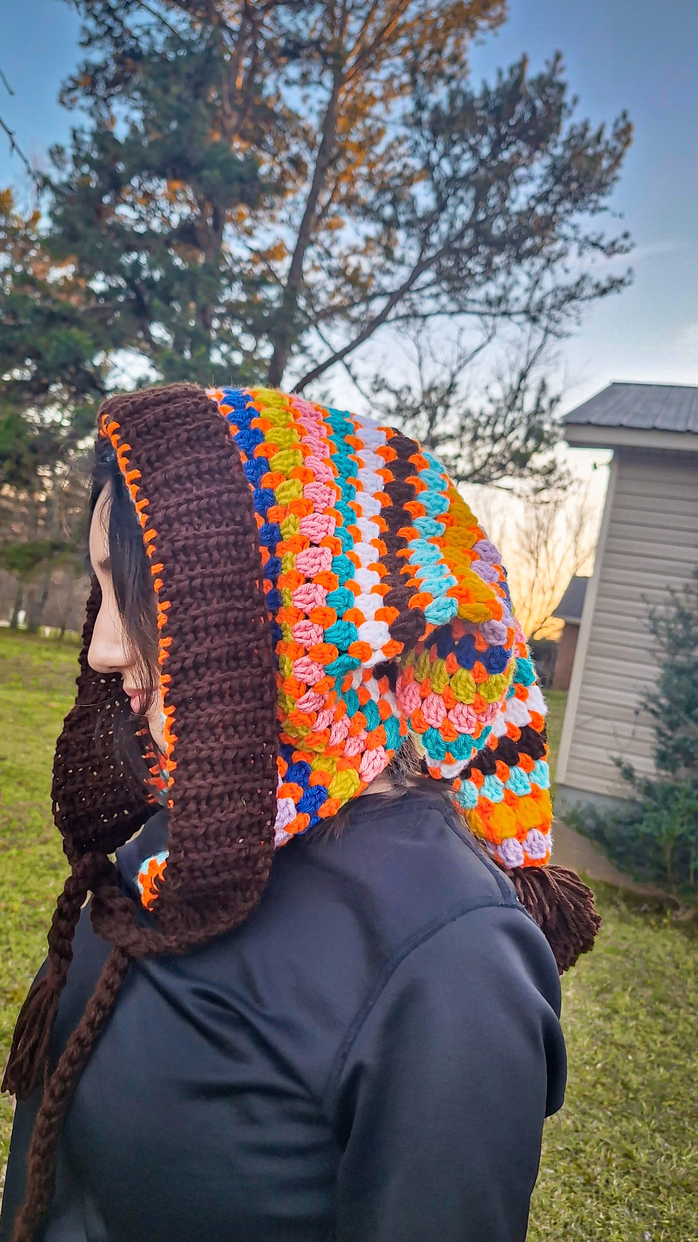 Elf hats multicolor with jumbo pompon.