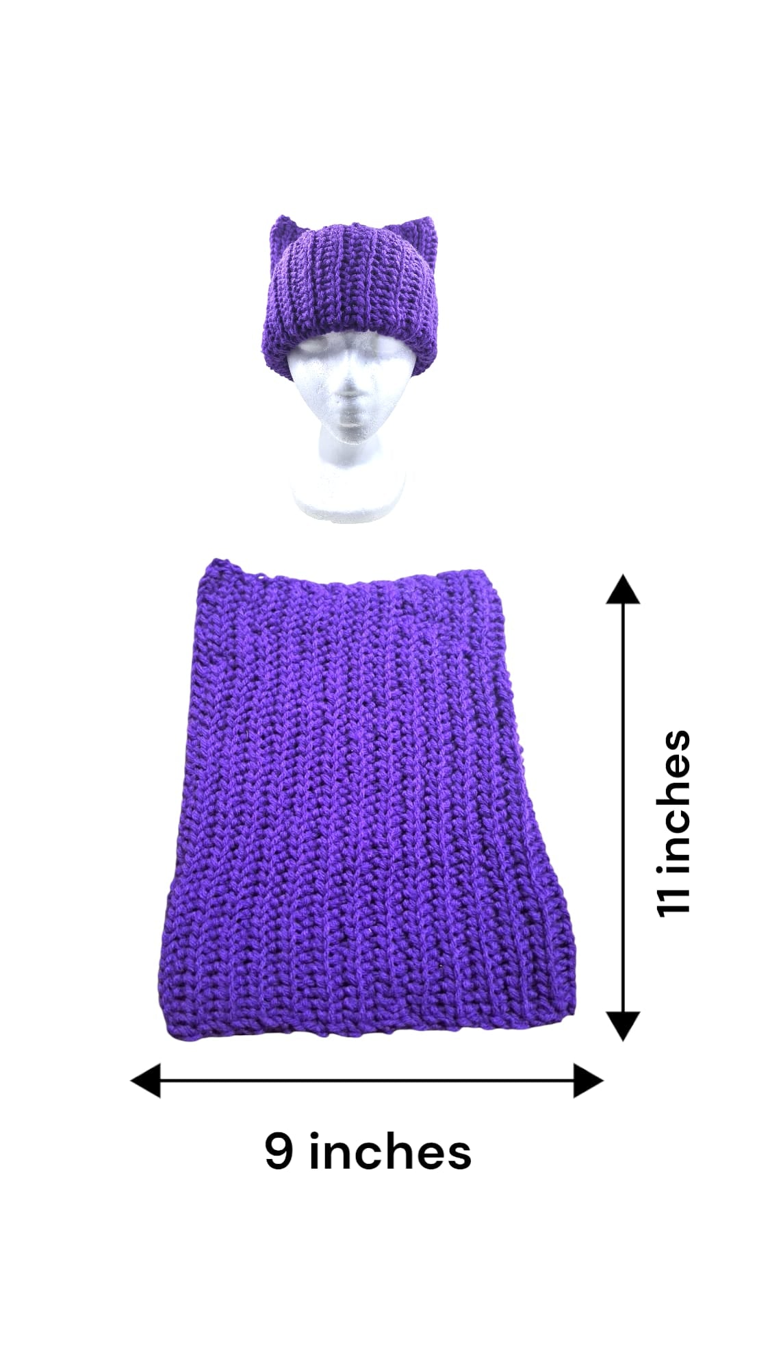 Cat hat color purple, rectangular.