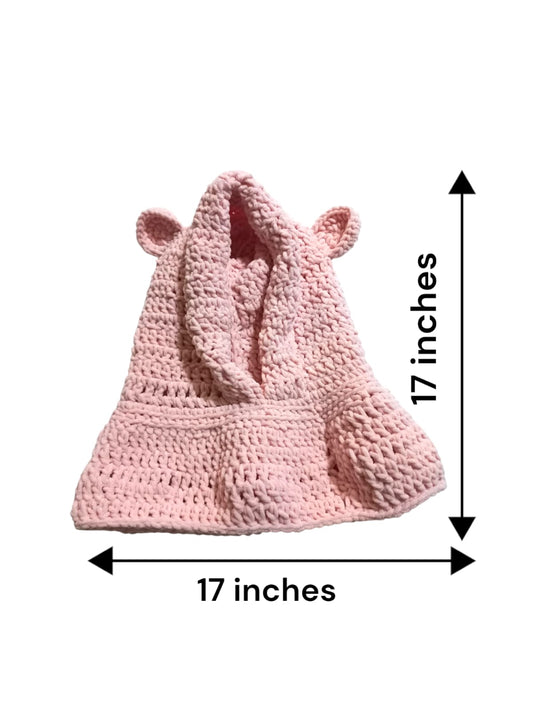 Pink bear hood